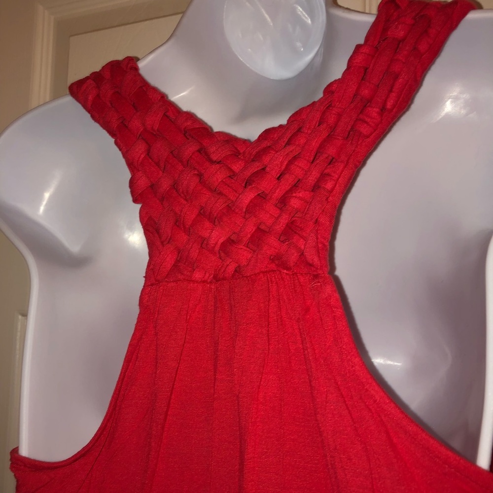 Mossimo Braided Racerback Blouse RED (M) - Picture 4 of 5